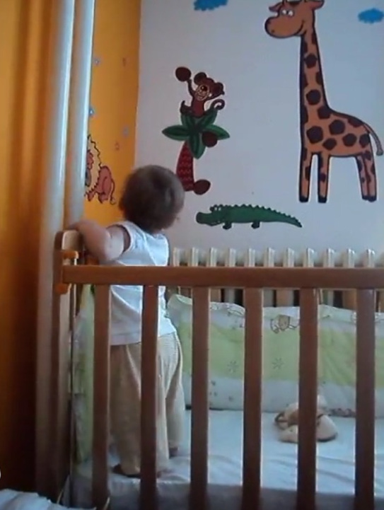 The bedroom wallpaper with cartoon animals that inspired the logo